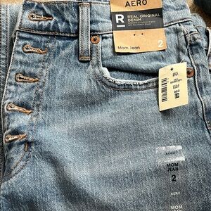 Aeropostale Straight Leg Denim Jeans - Light Blue